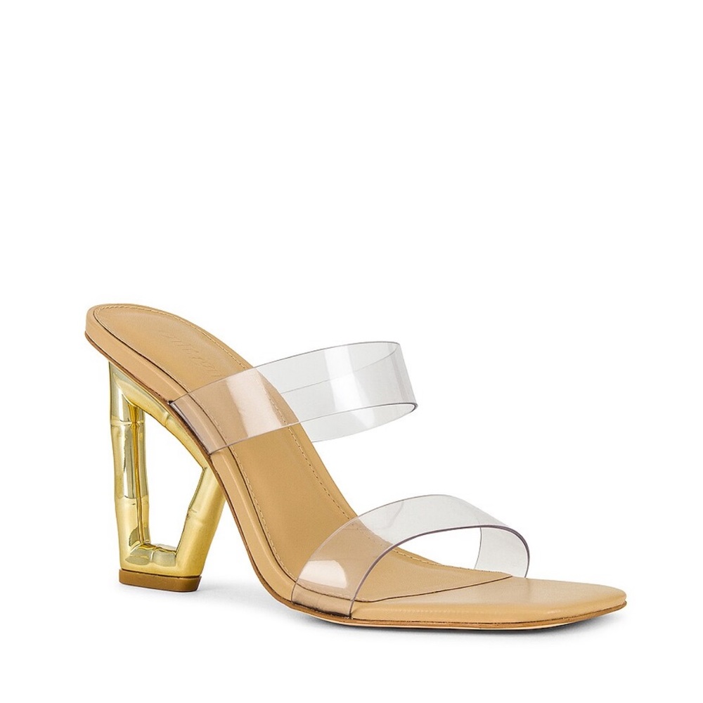 Cult Gaia nude, clear sandals 37